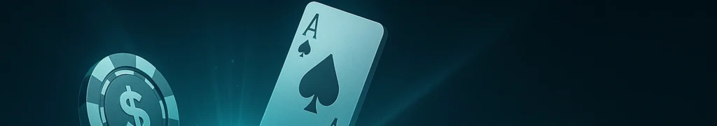 Glowing digital casino icons floating around a cyan light sphere