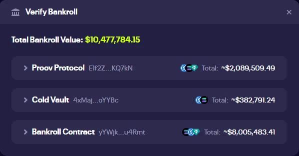 Luck.io bankroll transparency