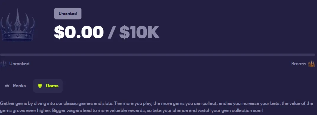 Luck.io rank climb and Gem collection