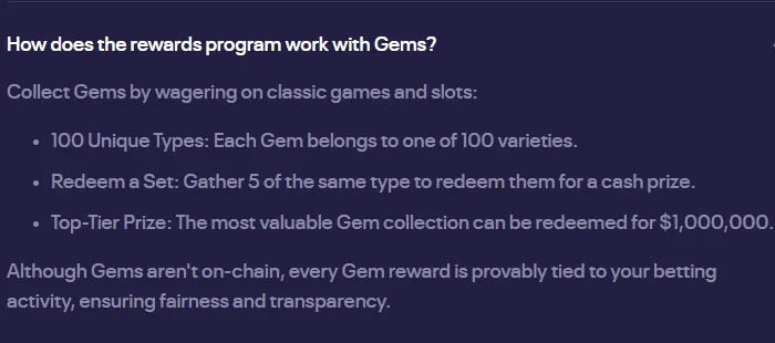 How Gems work in Luck.io Casino
